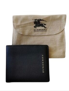 Burberry International Black Leather Bifold Wallet